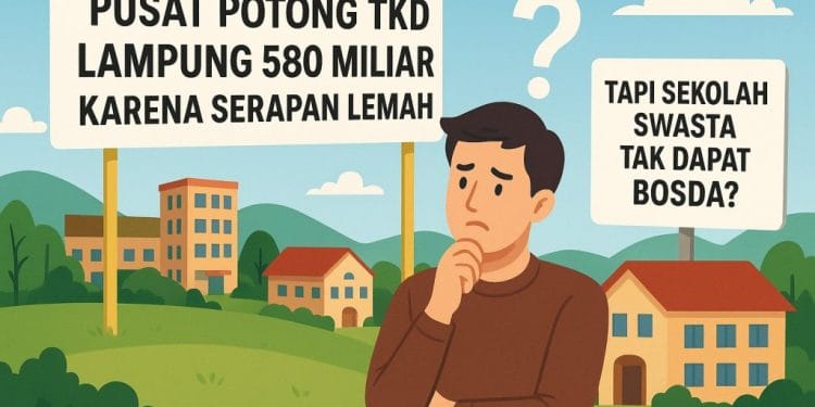 Bingung! Pusat Pangkas TKD Lampung 580 Miliar, Tapi Sekolah Swasta Masih Gigit Jari